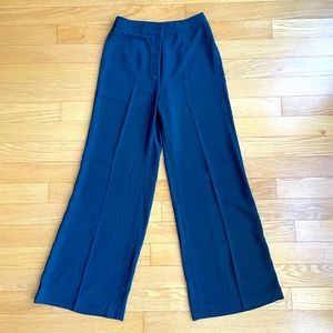 H&M navy high-rise wide leg flare dress pants sz6